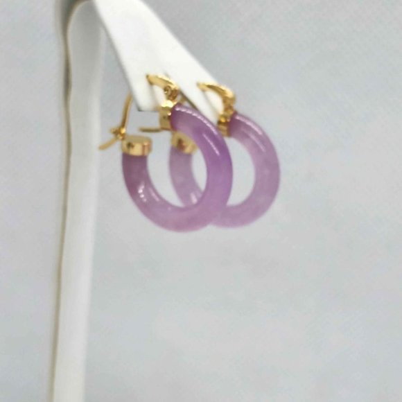 Brand NEW   Lavender JADE Earrings - Picture 3 of 4